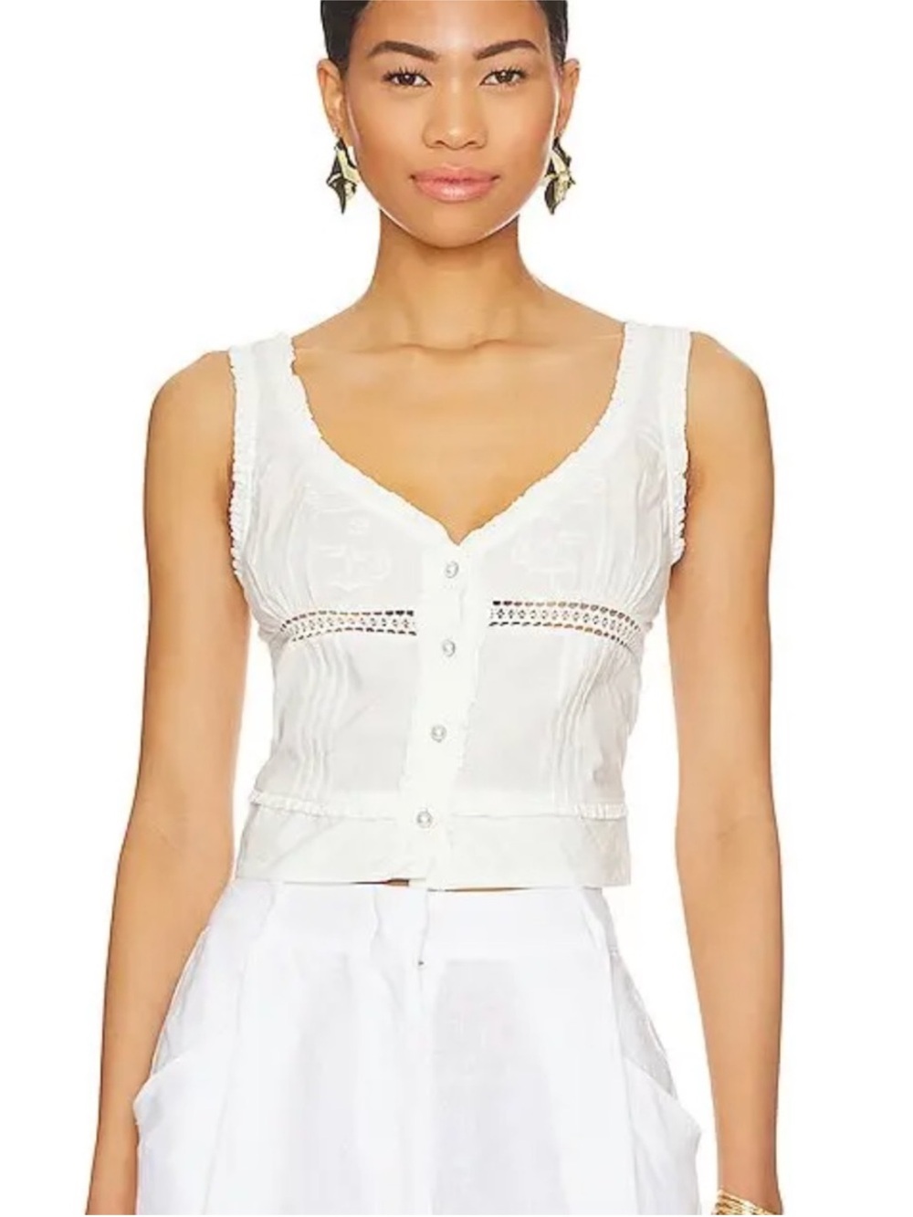Free People Kerry broderie button down
